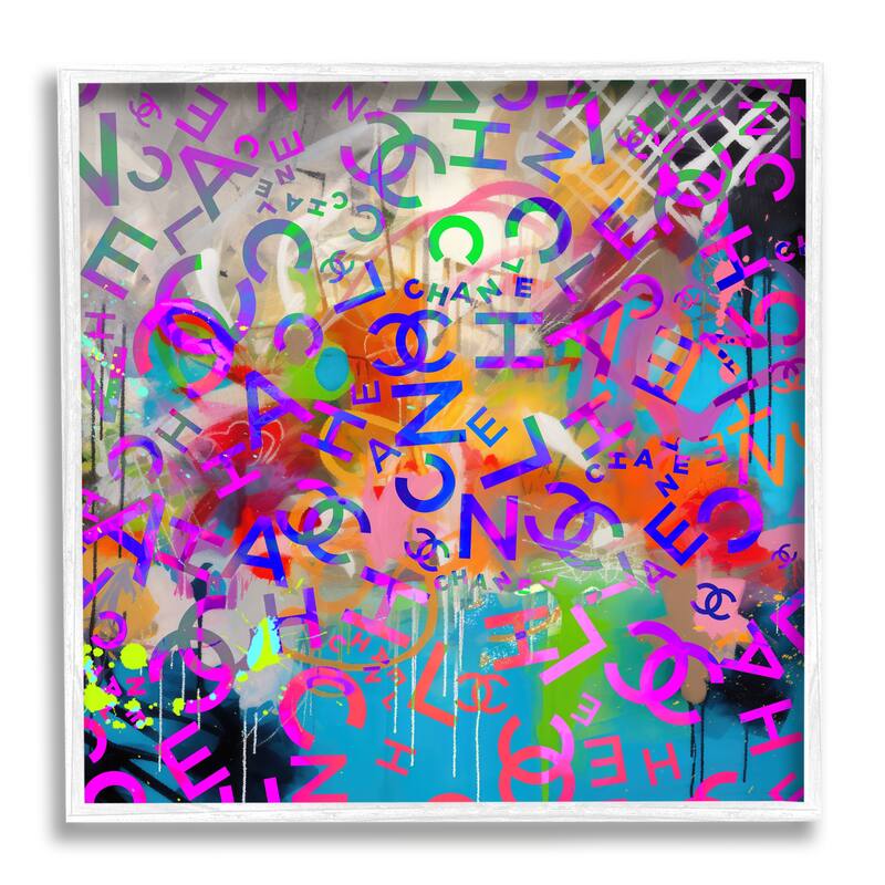 Stupell Modern Glam Logos Framed Giclee Art Design by Ziwei Li - 24 x 24 - White