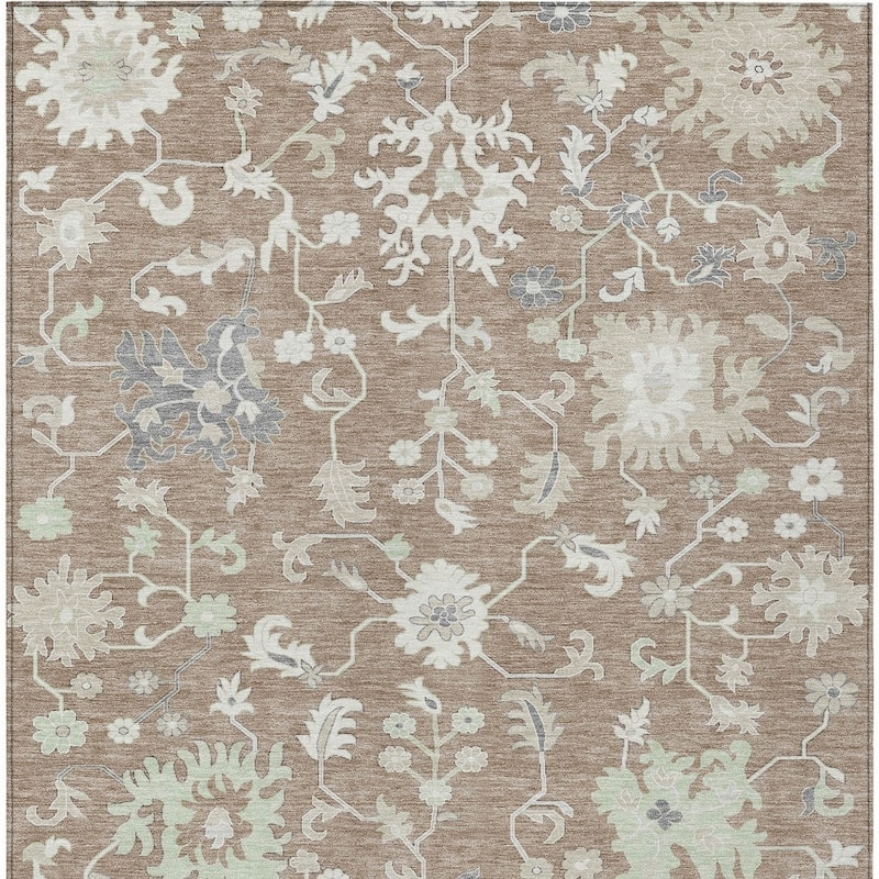 HomeRoots Floral Transitional Rectangle Outdoor Rug