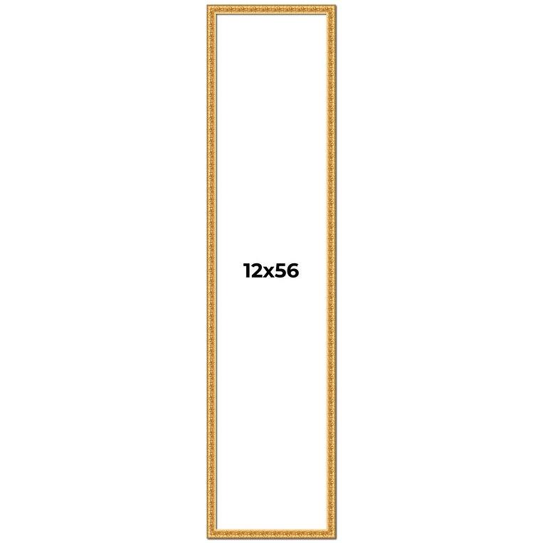 12x56 Frame Gold Real Wood Picture Frame Width 1 inches | Interior
