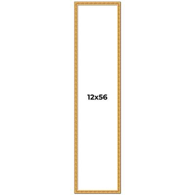 12x56 Frame Gold Real Wood Picture Frame Width 1 inches | Interior