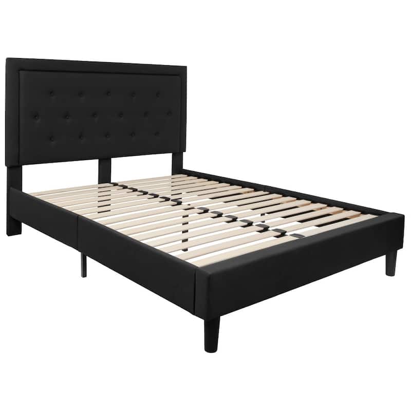 Panel Tufted Upholstered Platform Bed