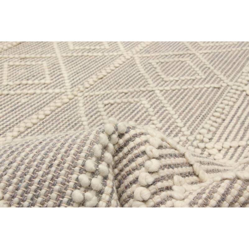 ECARPETGALLERY Braid weave Sienna Cream Wool Rug - 5'0 x 8'0