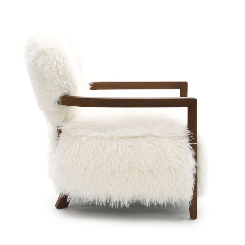 Furniture of America Lumir Modern 28-inch Faux Fur Accent Arm Chair