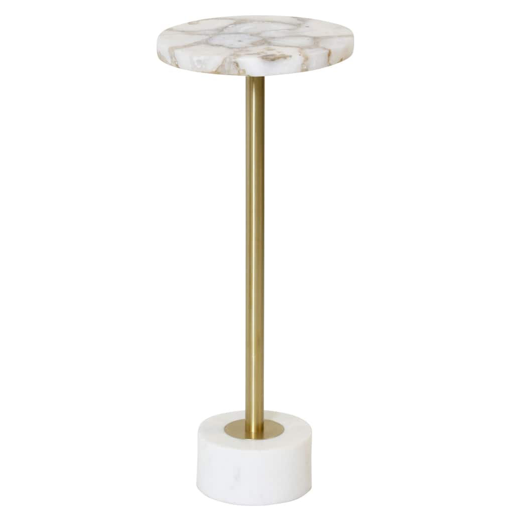 StyleCraft Aurelia Agate Pedestal Accent Table