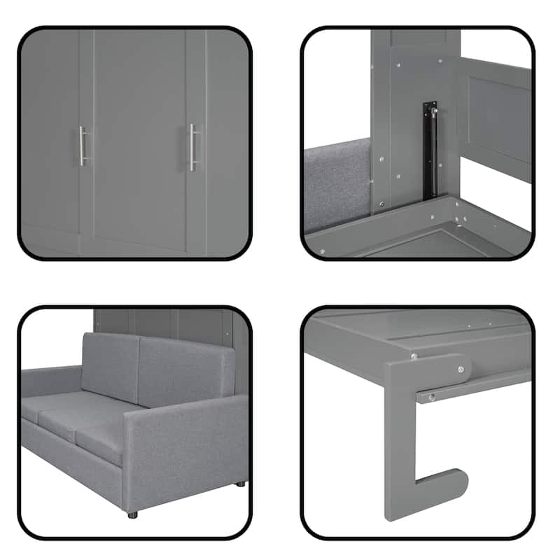 Queen Size Murphy Bed Wall Bed with Cushion