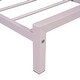 preview thumbnail 9 of 7, Pink Full Size Metal Platform Bed with House-Shaped Headboard