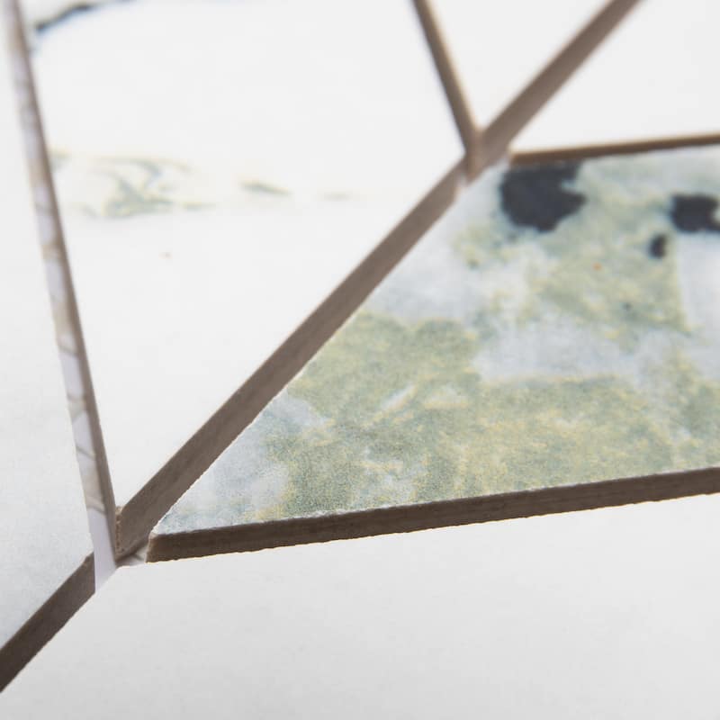 Merola Tile Touche Chevron Jade 11-3/4" x 12-1/4" Porcelain Floor and Wall Tile - (1 Tile)