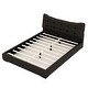 preview thumbnail 15 of 15, Modern Queen Size PU Upholstered Platform Bed with Ergonomic Wingback Headboard, No Box Spring Needed, Cream