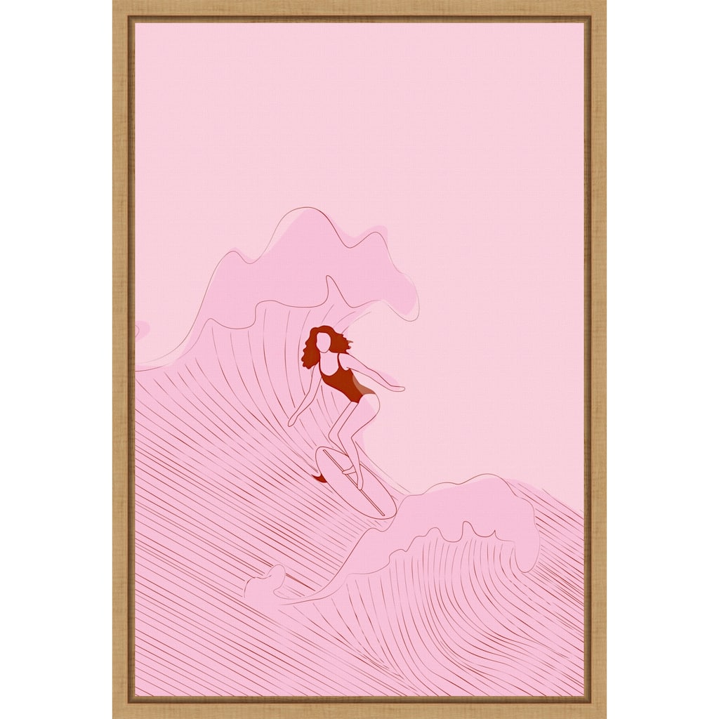 Pinkwave by Treechild Framed Canvas Wall Art