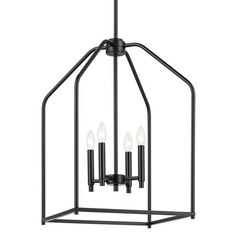 Kichler 52722 Madden 4 Light 16" Wide Taper Candle Pendant - Black