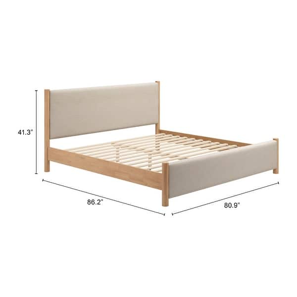 Hadi King Bed Beige & Natural