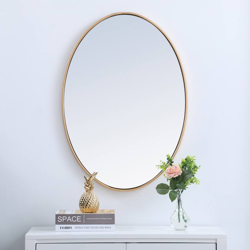 Carson Carrington Labbemala Metal Frame Oval Mirror