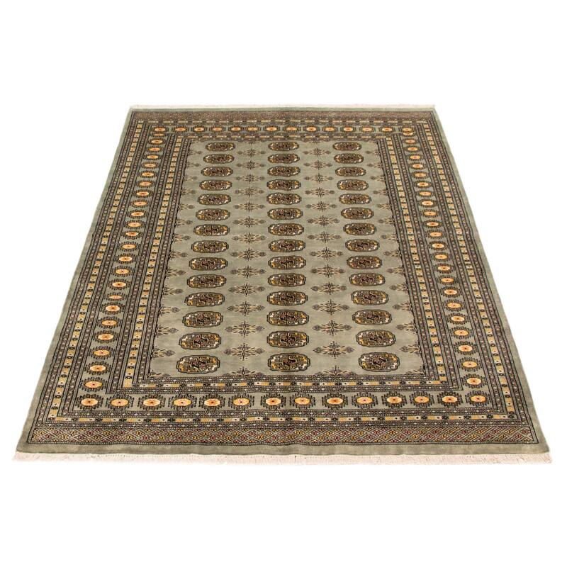 Finest Peshawar Bokhara Green Rug 5'7" x 7'9" - 5'7 x 7'9