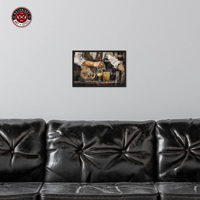 Notoriart Bartender Framed Bar Cart Art For Men