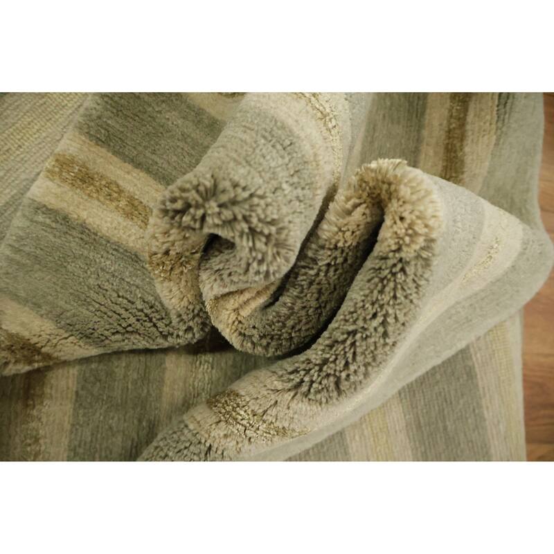 Hand Knotted Oriental 100% Wool Carpet Modern Abstract Multi-Colored Nepalese Area Rug - 5' 0'' X 3' 0''