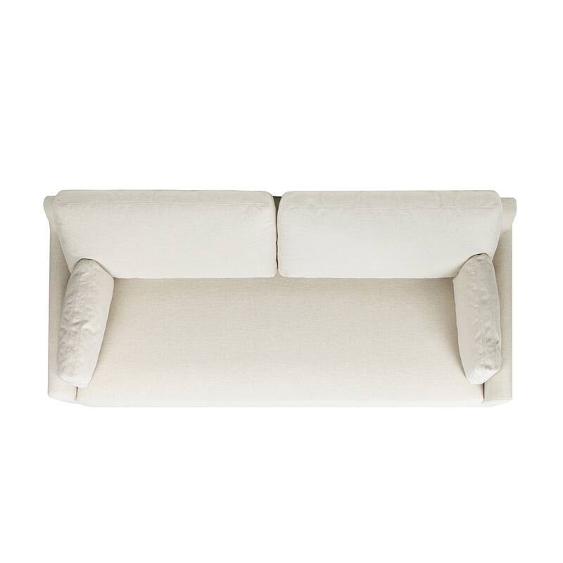 Pasadena 75.5" Velvet Modern Farmhouse Loose Pillow-Back Sofa