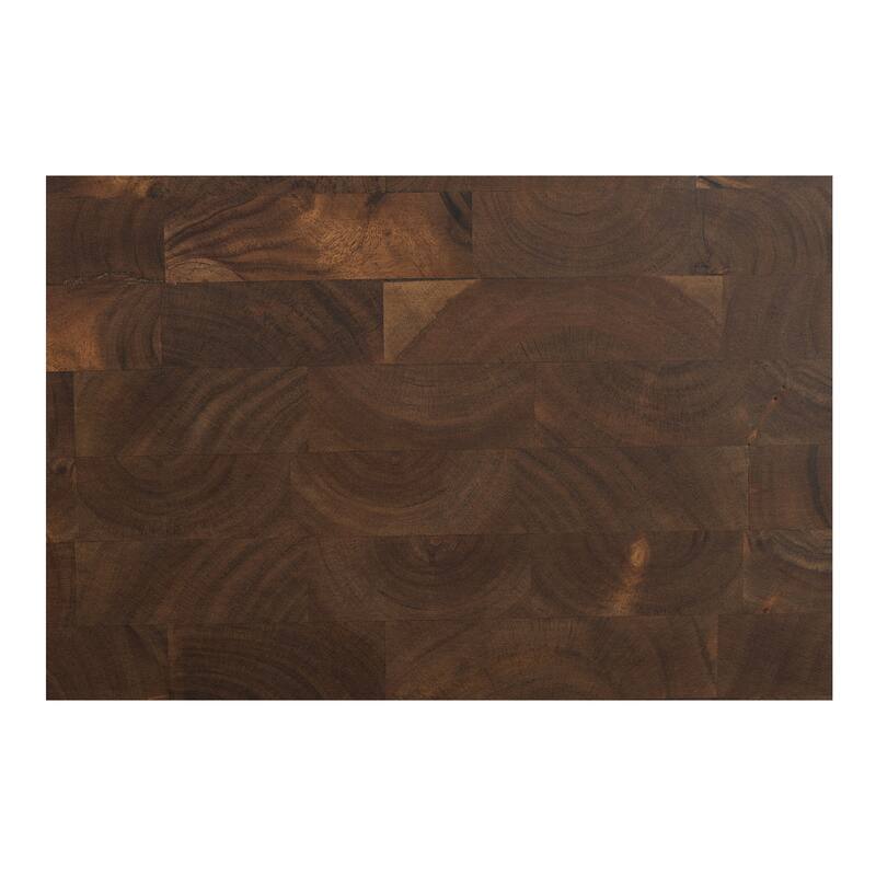 NADAAL STUDIOS Lycia Side Table, Oversized Square Shape in Solid Acacia Wood, Dark Brown