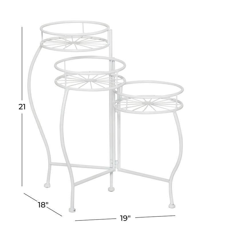 3 Round Shelves Metal Modern Plantstand 22 x 18 x 19 - 18 x 19 x 22