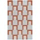 preview thumbnail 11 of 9, SAFAVIEH Handmade Genre Emmeke Mid-Century Modern Wool Rug 4' x 6' - Light Blue/Rust - Rectangle