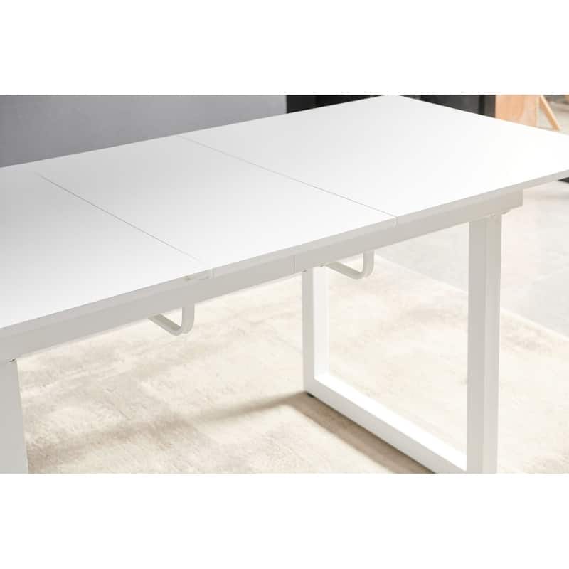 70.86"W Square Extendable Dining Table with Metal Leg