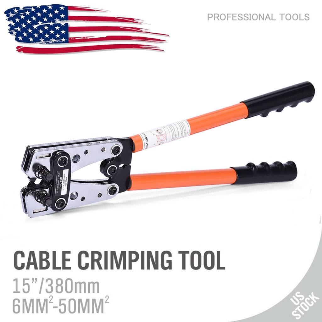 Large Wire Terminal Crimping Tool 6-50mm² Cable Lug Crimper Cu/Al Terminal Plier