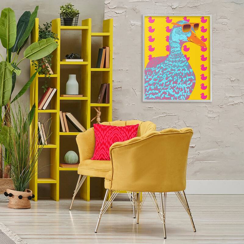 Stupell Quirky Vibrant Goose Framed Giclee Art Design By Marcus Prime