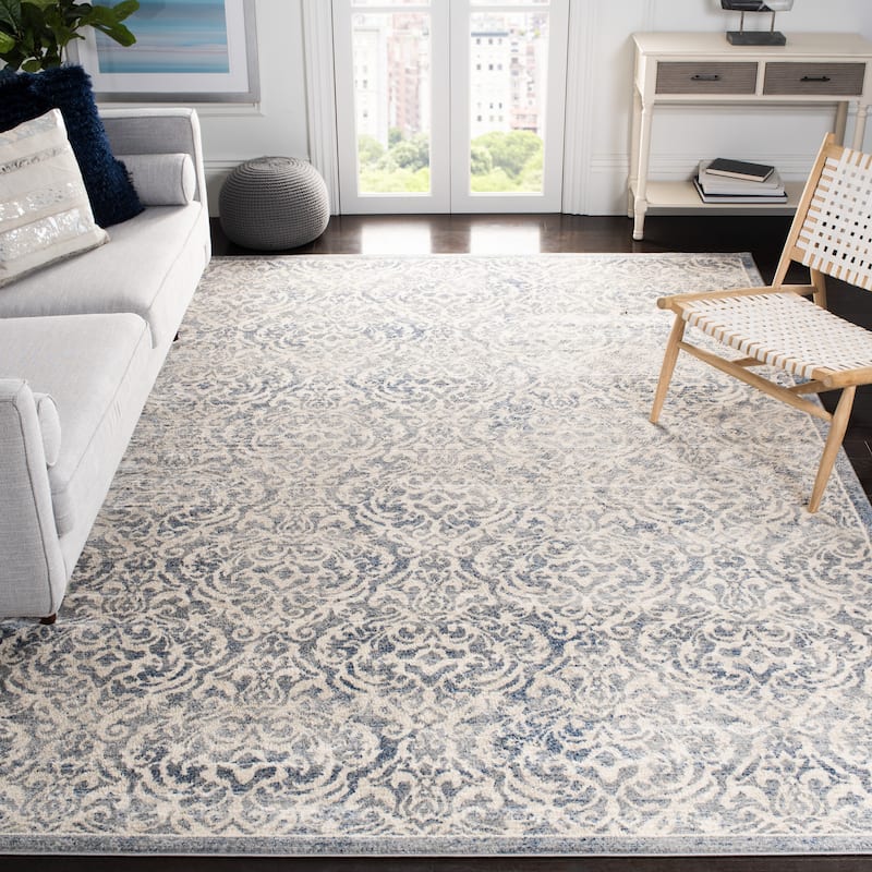 SAFAVIEH Brentwood Beulah Traditional Oriental Rug - 12' x 18' - Light Grey/Blue