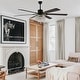 preview thumbnail 18 of 18, Cusp Barn 65" Ceiling Fan with Light and Remote,Modern Gorgeous Crystal Light Fixture,Silent Reversible Motor Fan Light,6-Speeds