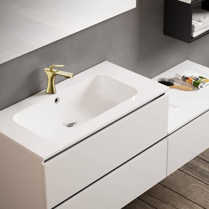Single Handle Bahtroom Sink Faucet One Hole Bathroom Faucet Modern Basin Vanity Taps With Valve