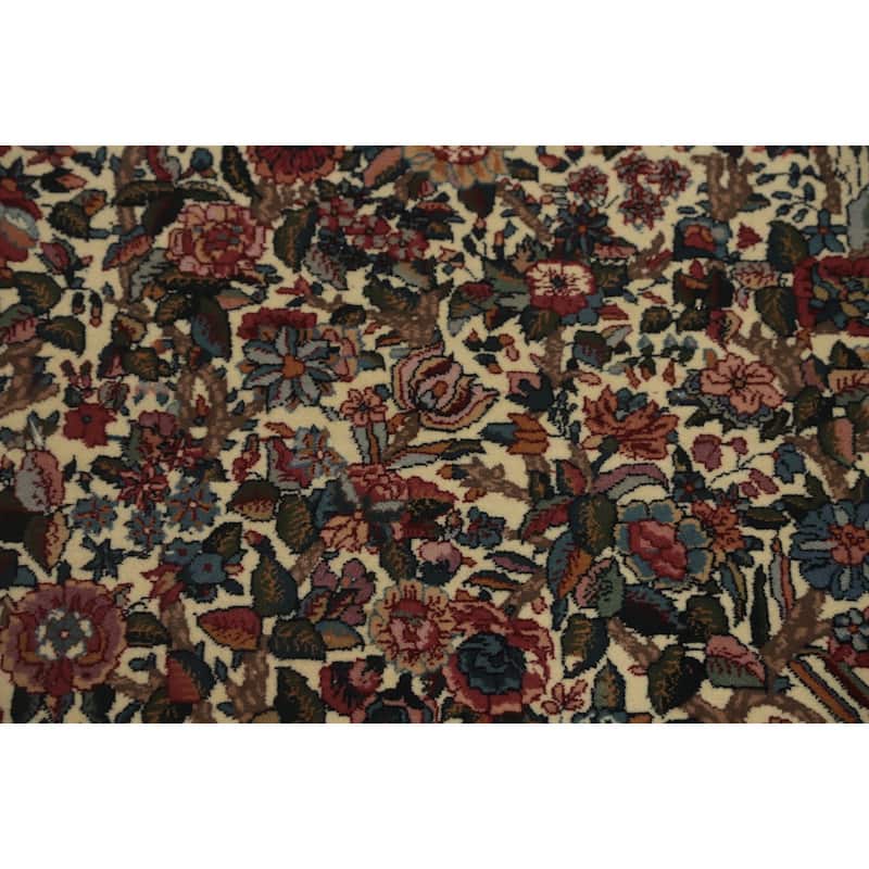 Hand Knotted Oriental 100% Wool Carpet Traditional All-Over Beige & Ivories Kerman Area Rug - 14' 0'' X 9' 11''