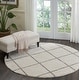 preview thumbnail 99 of 120, Nourison Brisbane Large Diamond Geometric Modern Shag Area Rug 6'7" Round - Cream - Runner/Round