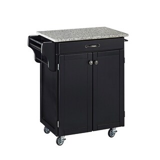Hilo Cuisine Cart Black Finish Granite Top