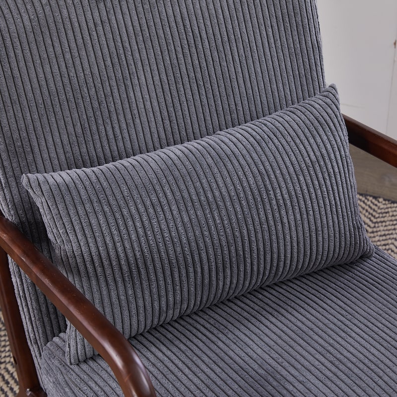 Mid-Century Modern Accent Chair, Arm Chair Living Room Chairs with Pillow Upholstered Reading Chair