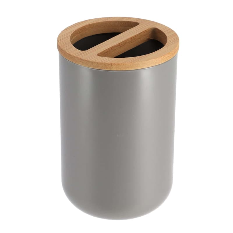 Grey Padang Bathroom Accessory Set 7-Pieces Bamboo