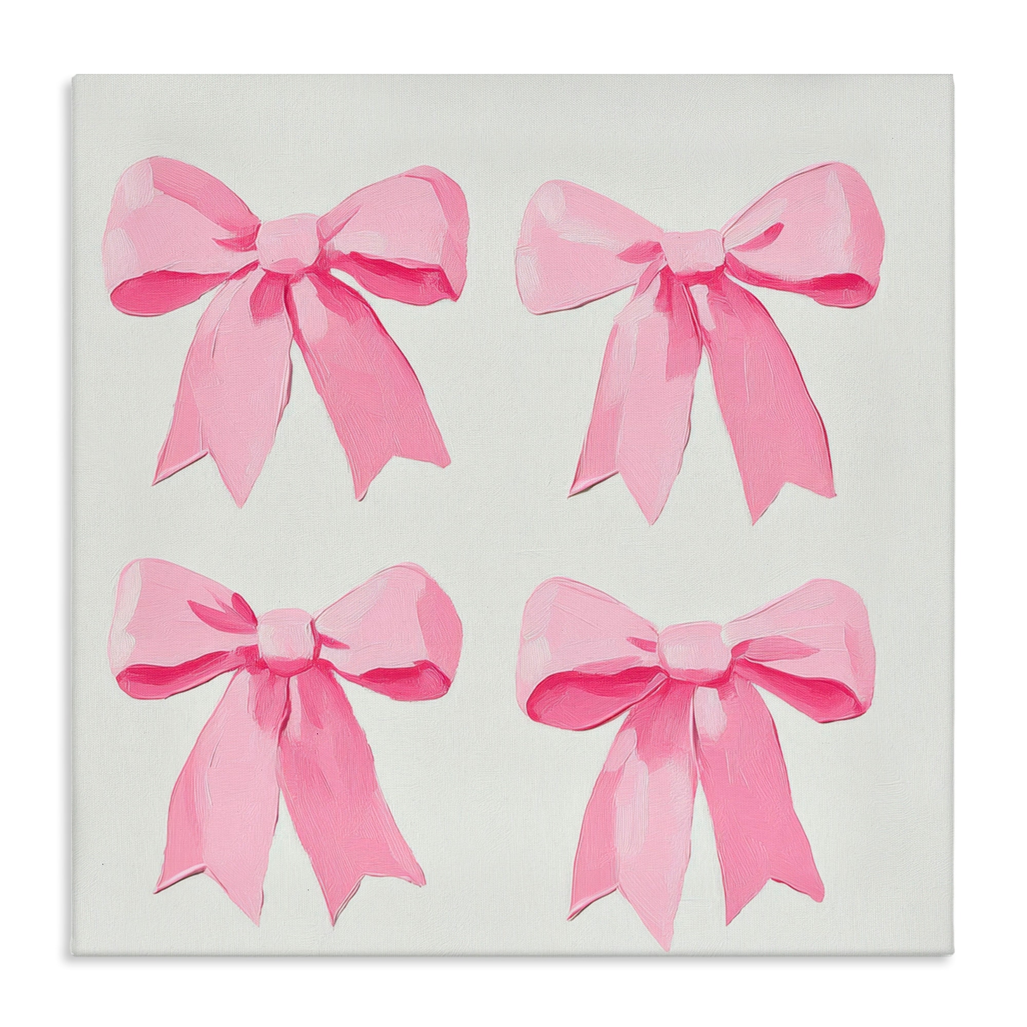 Stupell Four Soft Pink Bows Canvas Wall Art Design by Petal Prints Design