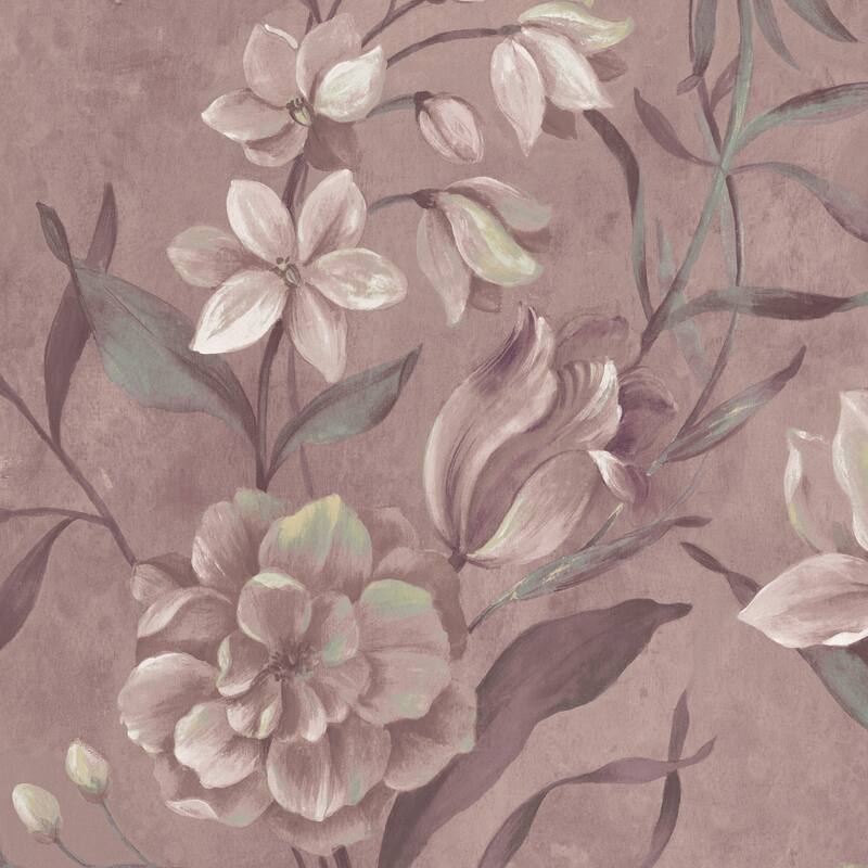 Laura Ashley Blairmore Floral Grape Wallpaper