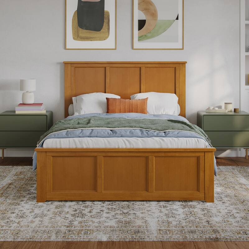 Charlotte Solid Wood Low Profile Platform Bed with Matching Footboard
