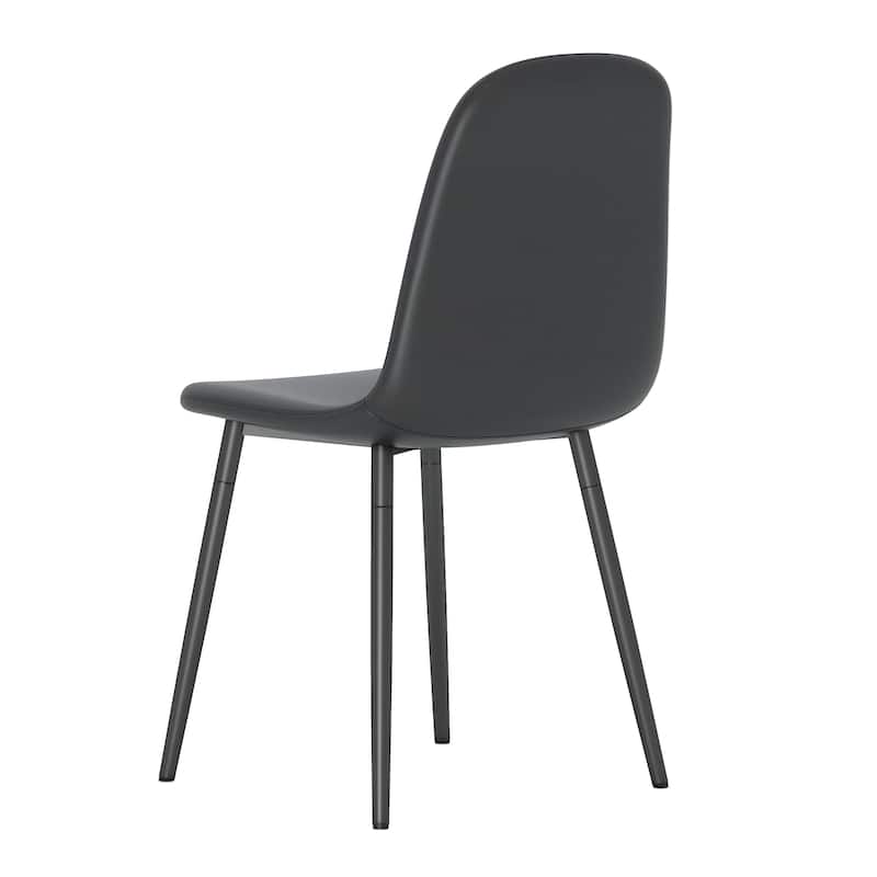 Modern Minimalist Black Dining Chair Set - Four Chairs