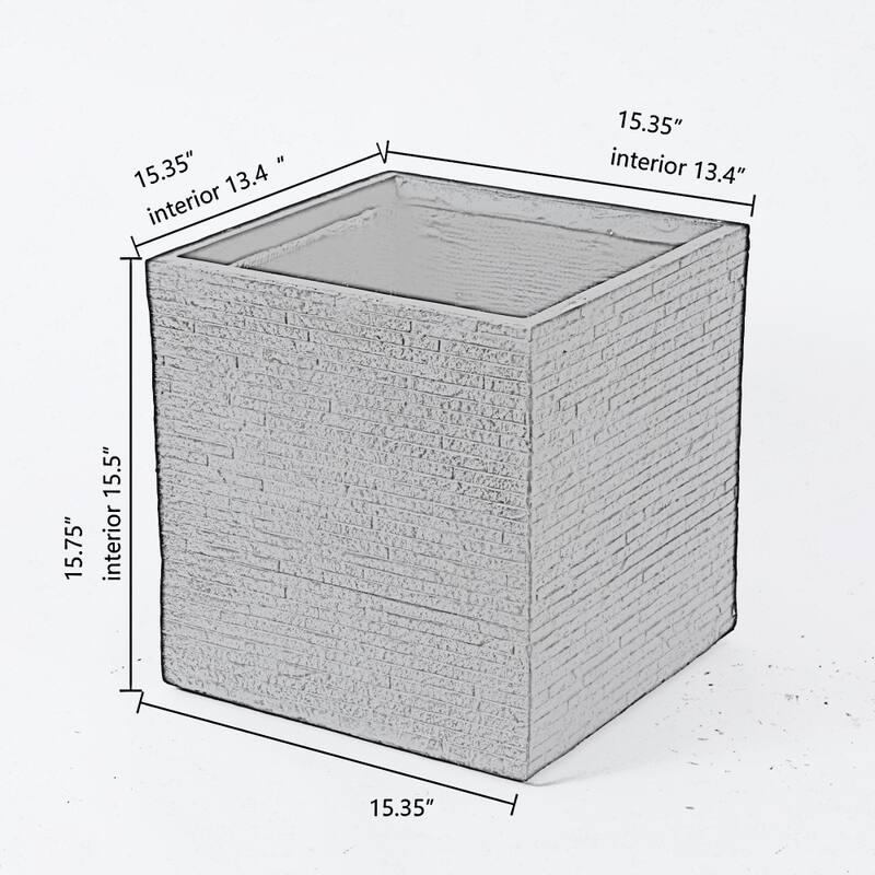 Square Grey MgO Planter, Indoor and Outdoor
