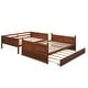 preview thumbnail 30 of 48, Elegant Full Over Full Bunk Bed, Twin Size Trundle with Removable Casters, Split into Two Separate Beds, Space-saving, Gray