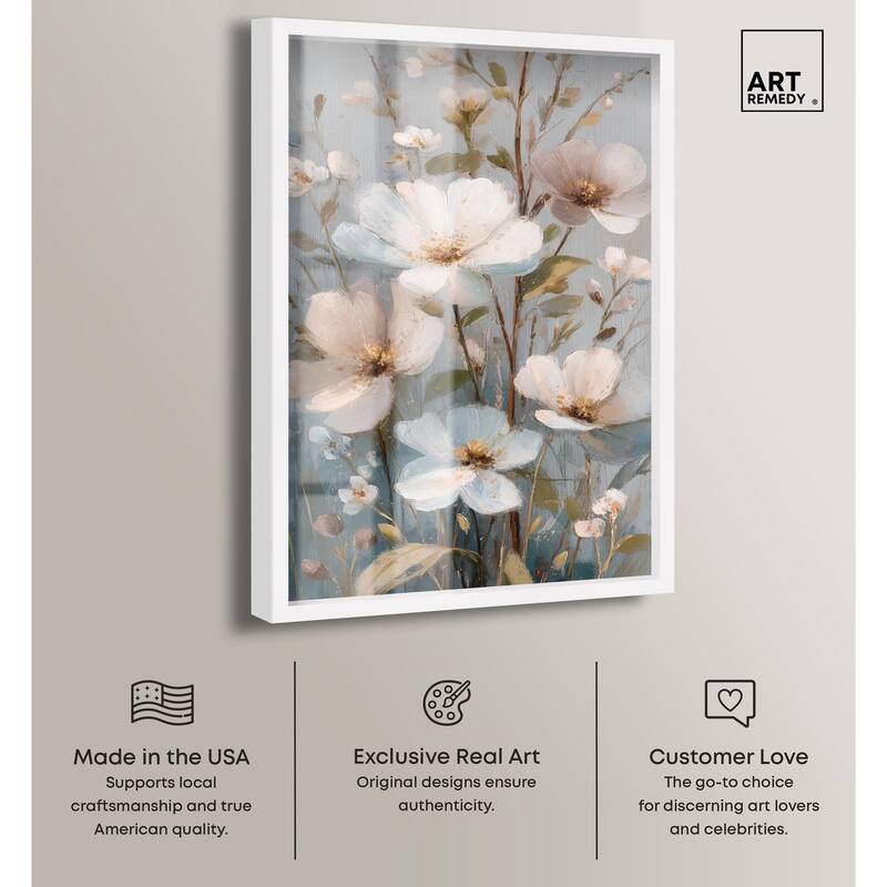 Vintage White Meadow Shadowbox by Art Remedy