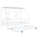 preview thumbnail 20 of 38, Metal Twin Size House Bed with Trundle and Built-in Shelf and Grid,Kids and Baby