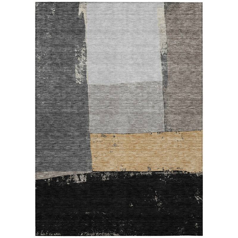 Machine Washable Indoor/ Outdoor Abstract Kraig Chantille Rug