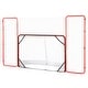 preview thumbnail 10 of 8, White-Red Steel Hockey Goal with Side Nets for Training and Outdoor Play