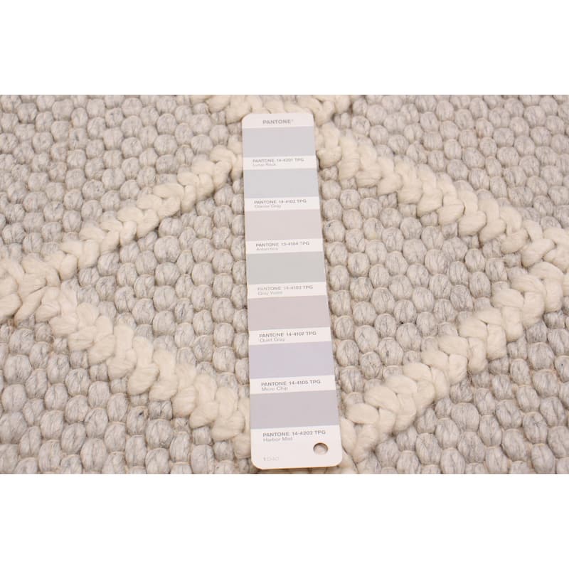 ECARPETGALLERY Braid weave Sienna Grey Wool Rug - 4'1 x 6'0