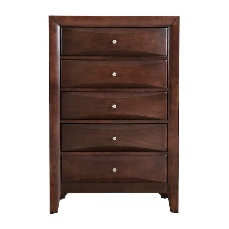 5-Drawer Wooden Bedroom Chest - 48" - Brown