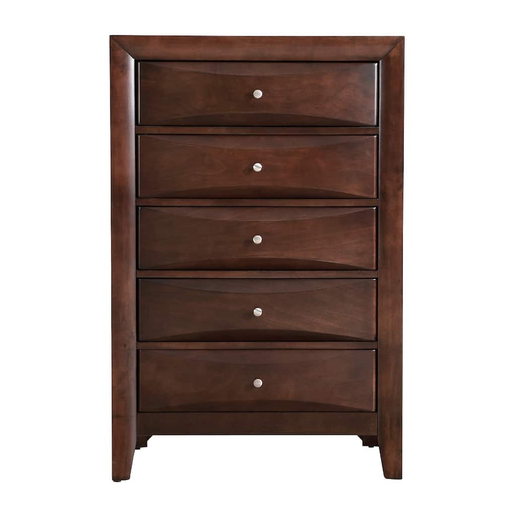 5-Drawer Wooden Bedroom Chest - 48" - Brown
