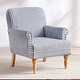 preview thumbnail 39 of 49, Rolled Armchair Accent Chair Set of 2 Blue/ Grey/ Brown