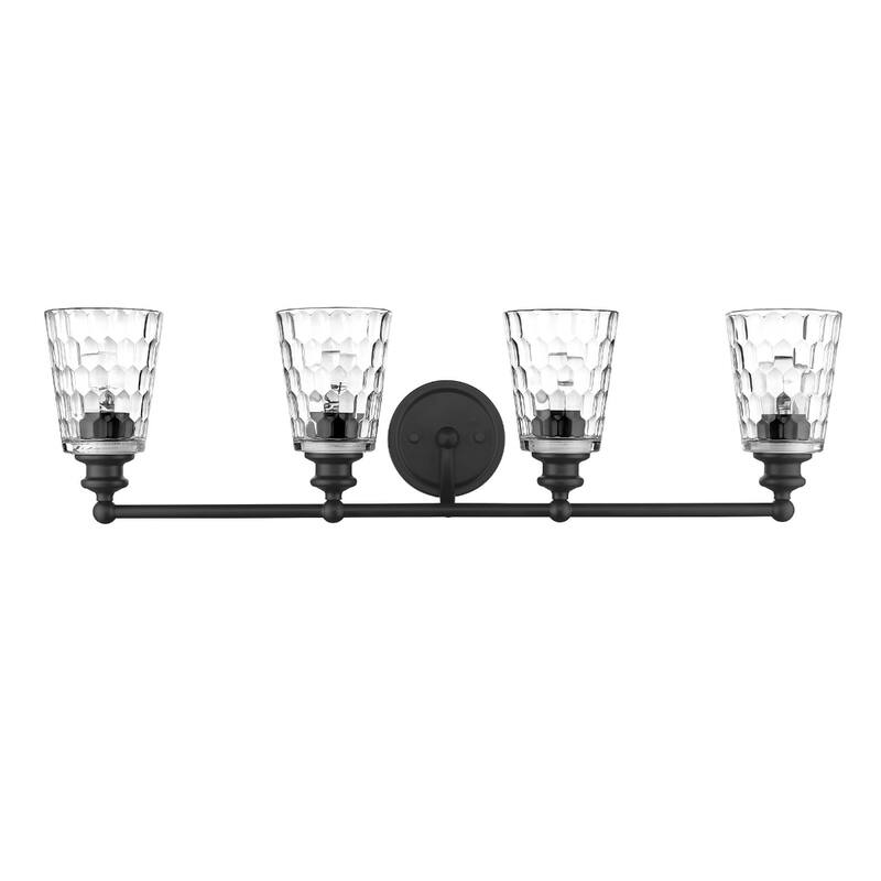 Modern Transitional Hardwired Wall Light with Reversible Mount and Clear Glass Shade LED Compatible - 4 - Black