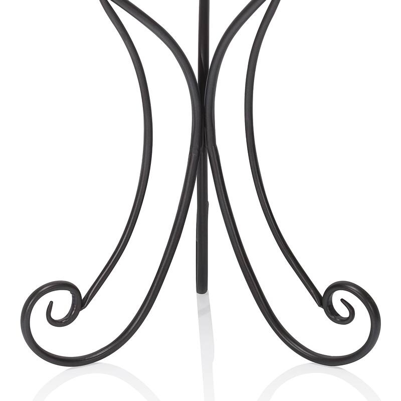 Alpine Corporation 35" Tall Outdoor Antique Style Galvanized Metal Birdbath Bowl with Bird Figurines
